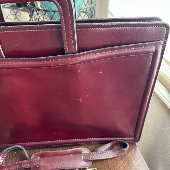 Vintage Maxine Richardson leather burgundy portfolio briefcase USA made - Picture 9 of 15